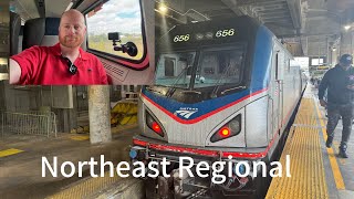 Amtrak Northeast Regional 119 New York to Washington in Business Class [upl. by Nerahs83]