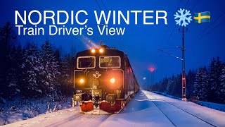 NORDIC WINTER ❄️🇸🇪  Train Drivers View Östersund to Sundsvall [upl. by Vincent]