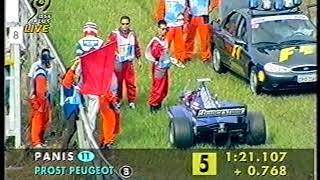 F1 Brazil 1998 WarmUp Panis crashes heavily DF1 [upl. by Nona]