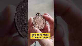 1876 Animals Belgian Medalshortscollection medal coinparadisecoin valuefypviralviralvideo [upl. by Airdnaxela]