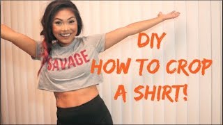 DIY  EASIEST Way to Crop a Shirt [upl. by Otti395]