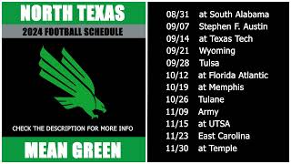 2024 North Texas Mean Green Football Schedule [upl. by Jeffrey]