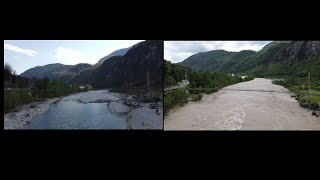 Maggia mit und ohne Hochwasser  Anfang Juli 2021 und am 1372021 [upl. by Ettena]