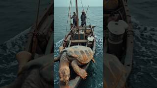 A giant turtle 🐢 caught by fishermen in deep sea 🪸🌊 turtles oceanlife deepsealife cuteanimal yt [upl. by Ajed]