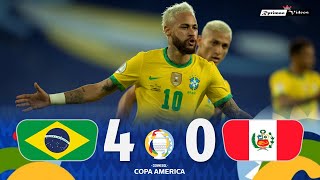 Brasil 4 x 0 Peru ● 2021 Copa América Extended Goals amp Highlights HD [upl. by Einaffit]