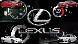 Lexus LFA vs RC F vs LC500 vs IS F Acceleration Battle  0200 [upl. by Ahslek56]