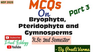 MCQs on Bryophytes Pteridophytes and Gymnosperms Part 3 ll BSc 2nd Semester Botany [upl. by Mordecai267]