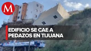 Colapsa edificio tras seis días deshabitado en Tijuana [upl. by Kentiga635]