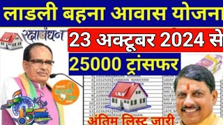 Ladli Behna Awas Yojana Mp 2024 ladli behna awas yojana update  Pm awas Yojana new update [upl. by Eillah903]