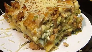 Homemade Lasagna Recipe  Chicken Spinach and Mushroom Lasagna [upl. by Naut785]