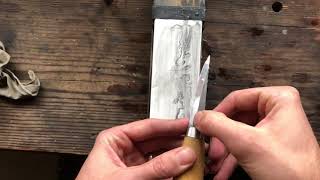 Sharpening a Sloyd knife part 1 of 2 [upl. by Bonilla]