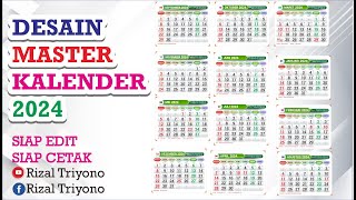 Desain template master kalender 2024 gratis download [upl. by Niu]