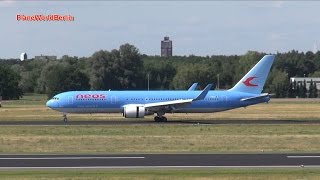 Neos Boeing 767300 landing at Berlin Tegel Airport [upl. by Gittel]