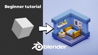 Blender 3D  Create a 3D Isometric BEDROOM in 15 minutes  Beginner Tutorial [upl. by Chaddie]