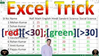 Excel Trick  How to Change Font Colour Automatically Based on Value [upl. by Cicenia]