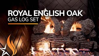 Royal English Oak Vented Gas Logs  Classic Series  Real Fyre [upl. by Formica]