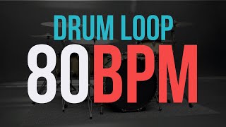 80 BPM Drum Beat Rock Loop  Double Kick Drumming  DRUM LOOPS for PRACTICE [upl. by Erich651]