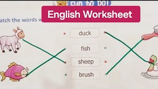 English WorksheetEnglish Worksheet for UKG LKG and nursery classDollySollyTV English matching [upl. by Melisent133]