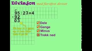 Divisjon med flersifret divisor [upl. by Rodie]