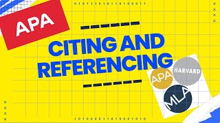 Citing and Referencing [upl. by Aniad]