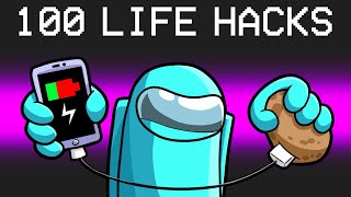 Testing 100 Life Hacks in Among Us [upl. by Azirb]