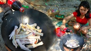 Unique Cooking Chicken legs with coca cola  Yummy Cooking Chicken legs recipe  Survival skills [upl. by Neyu]