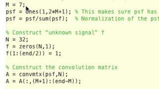 Inverse Problems Lecture 32017 deconvolution with truncated SVD part 12 [upl. by Barnard]