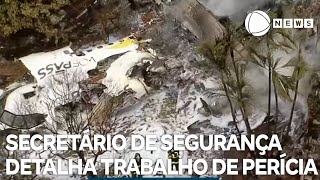 Secretário de Segurança de Vinhedo detalha trabalho de perícia no local do acidente aéreo [upl. by Nolte]