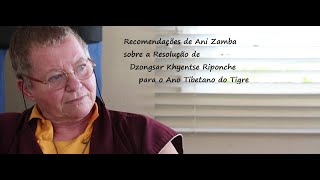 Recomendações de Ani Zamba sobre a Resolução de Dzongsar Khyentse Riponche sobre o Ano do Tigre [upl. by Ardnaid352]