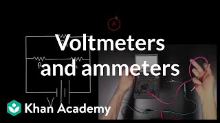 Voltmeters and Ammeters  Circuits  Physics  Khan Academy [upl. by Judenberg]