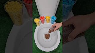 ASMR satisfying Candy Colors Rainbow Candy in Toilet asmr candy shortsviral [upl. by Atnohsal]