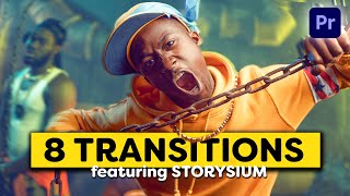 8 Simple TRANSITIONS featuring STORYSIUM Premiere Pro Tutorial [upl. by Rettke]