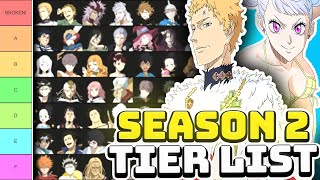 Best SEASON 2 Characters TIER LIST Black Clover Mobile [upl. by Eetsud274]