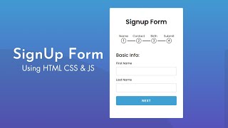 Multi Step Form with Step Progress Bar in HTML CSS amp JavaScript Part 1 [upl. by Jaynell]