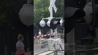 Six Flags Over Texas Railroad Crossing with Wig Wag Action and Steam Engine Train short 1 [upl. by Carlie]