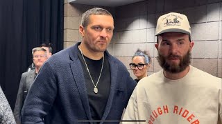 OLEKSANDR USYK PULLS UP AT TANKMARTIN SHOWS LOVE TO CALEB PLANT [upl. by Fanchie]