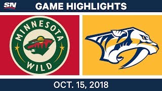 NHL Highlights  Wild vs Predators  Oct 15 2018 [upl. by Eniamat925]