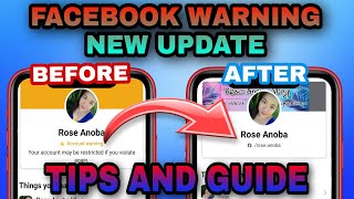 FACEBOOK ACCOUNT WARNING NEW UPDATE TIPS AND GUIDELINES  FACEBOOK WARNING PROBLEM SOLVED [upl. by Atikihs]