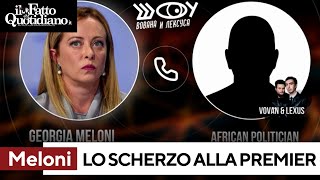 Lo scherzo telefonico a Meloni cosa dice la premier credendo di parlare a un leader africano [upl. by Ecined]