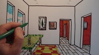 How To Draw A Room with One Point Perspective [upl. by Jehoash470]