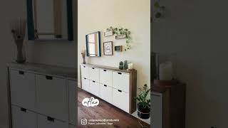 Ikea shoe cabinet hack  upgrading with a solid wood too and sides 🪵 [upl. by Gustave]