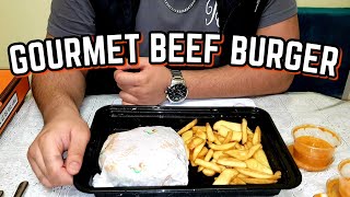 Manjaros Gourmet Beef Burger Food Review [upl. by Martita]