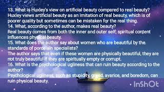 The Beauty Industry By Aldous Huxley 2 mark question answer [upl. by Nwahsat]