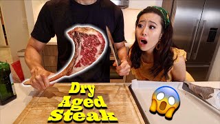 Trying GORDON RAMSAYS STEAK RECIPE with a 80 DRY AGED TOMAHAWK STEAK [upl. by Prussian]