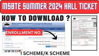 MSBTE Hall ticket Summer 2024 Release How to Download Msbte Hall ticketMSBTE Latest UpdateMSBTE [upl. by Alene]