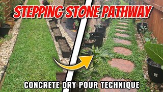 Stepping Stone Pathway  Concrete Dry Pour Technique  Building a DIY Garden Flagstone Walkway [upl. by Chretien]