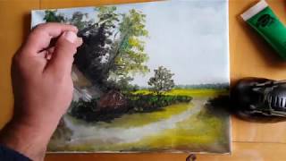 landschap schilderen met acrylverf [upl. by Asseneg]