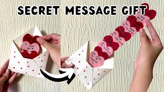 Heart Secret Message Gift For BoyfriendGirlfriendBestfriend On Valentines Day  3D Paper Crafts [upl. by Anonyw162]