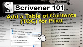 Scrivener 101 How to Add a Table of Contents TOC for Print [upl. by Kentiggerma]