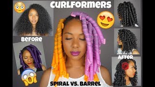 EASY CURLFORMERS ON NATURAL HAIR l SPIRAL CURLFORMERS VS BARREL CURLFORMERS [upl. by Alyson]